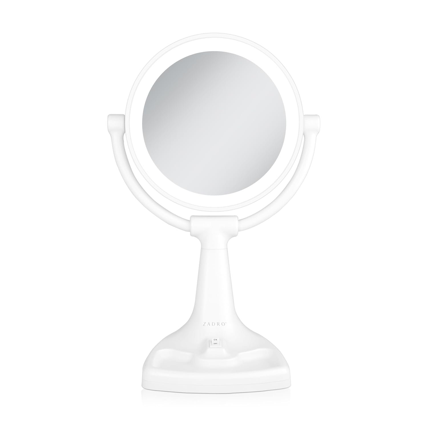 Zadro 11″ Fluorescent Lighted Makeup Mirror with 10X/1X Magnification and Tray
