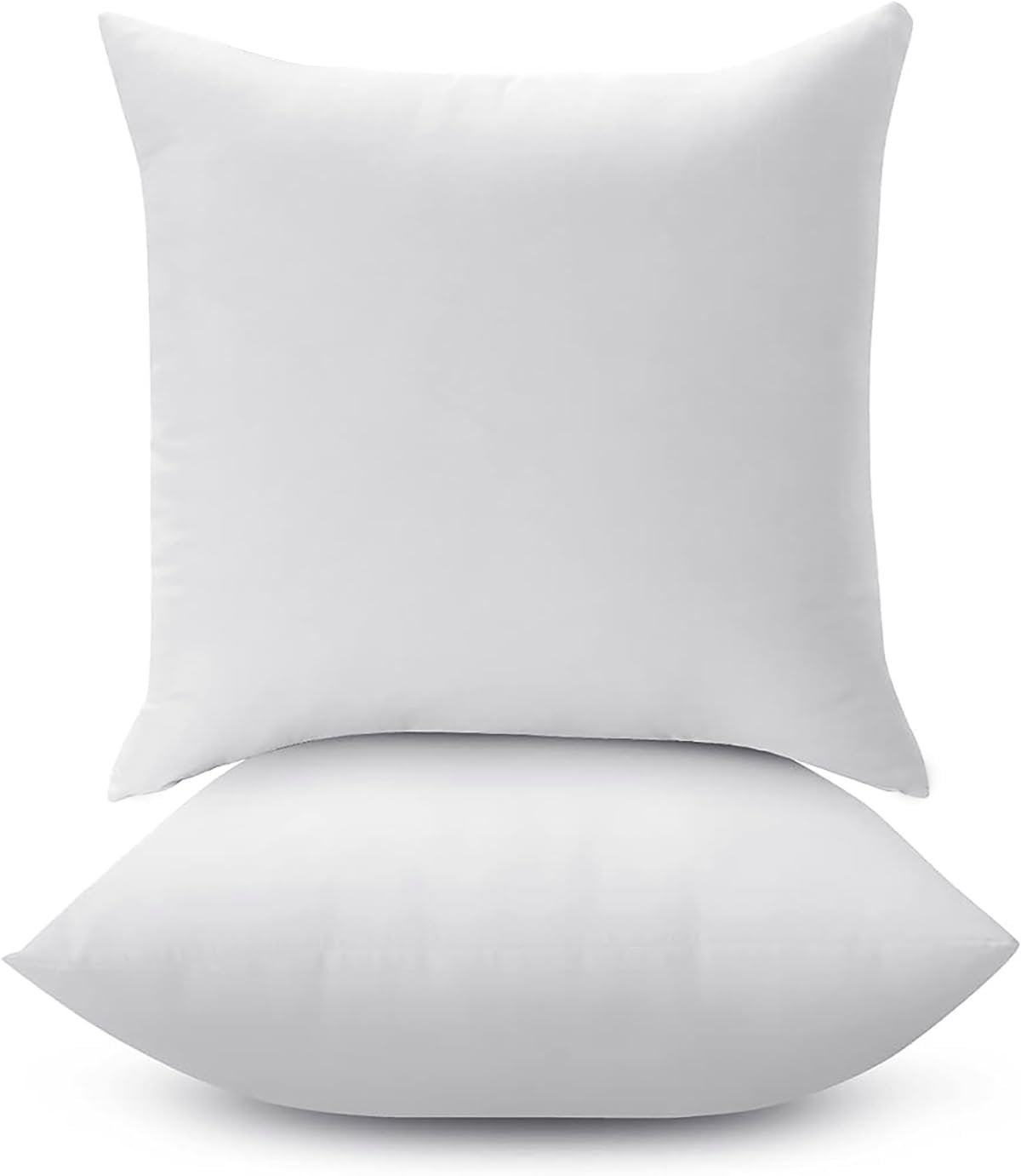 LANE LINEN 18 x 18 Throw Pillow Insert – Pack of 2 White, Down Alternative Pillow Inserts for Decorative Pillow Covers, Throw Pillows for Bed, Couch Pillows for Living Room