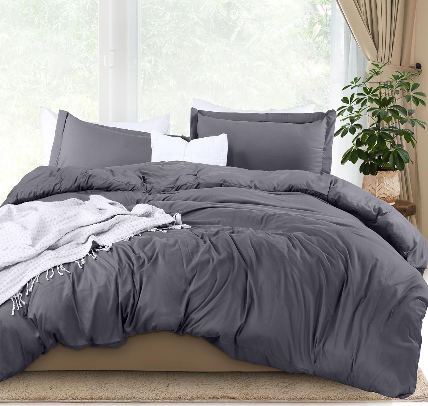 Utopia Bedding Duvet Cover Queen Size – 3 Piece with Zipper Closure – 1 Comforter Cover 90X90 Inches & 2 Pillow Shams 20X26 Inches (White) Comforter Not Included