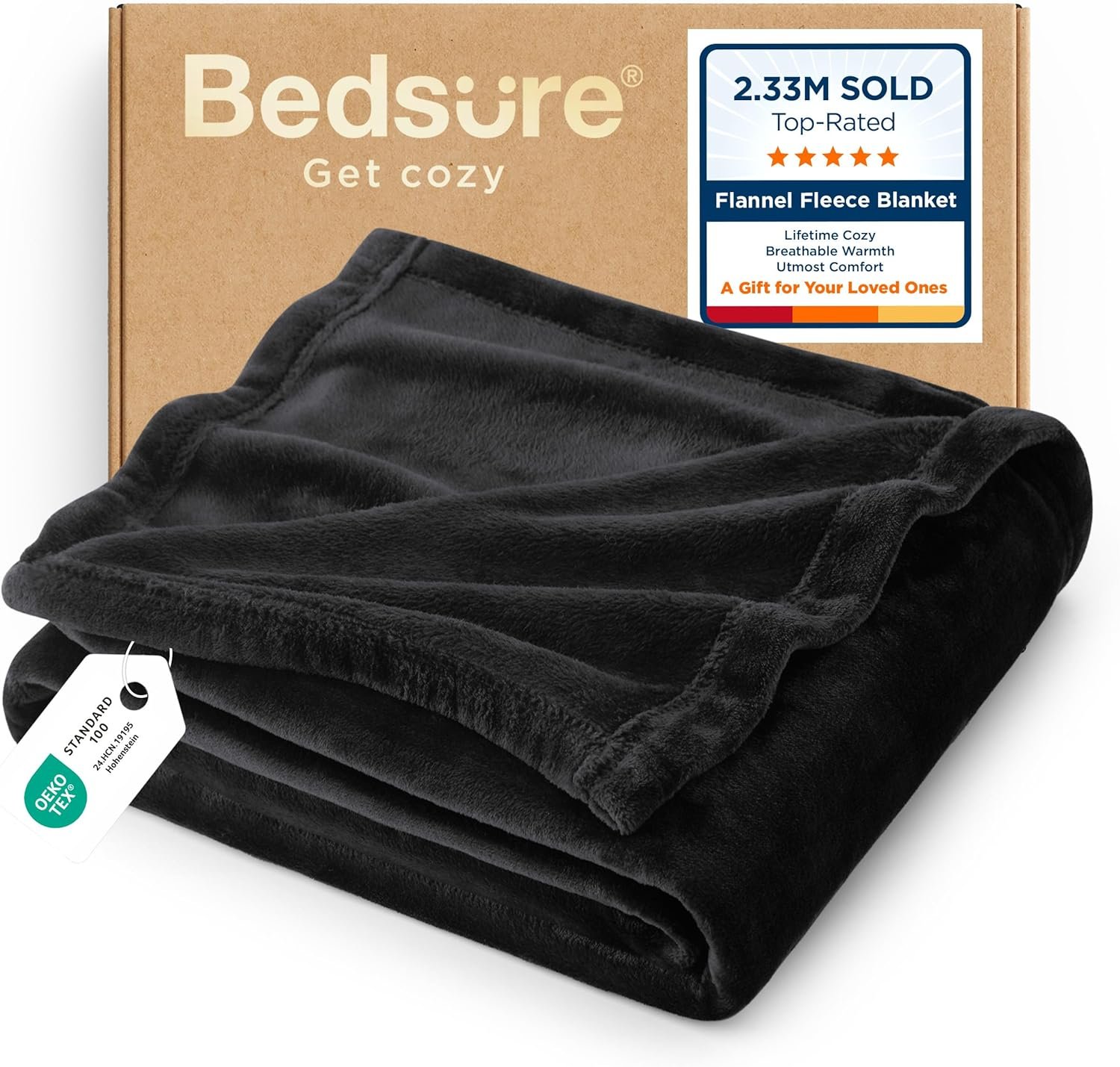 Bedsure GentleSoft Fleece Throw Blanket for Couch Black – Lightweight Plush Fuzzy Cozy Soft Halloween Blankets and Throws for Sofa, 50×60 inches