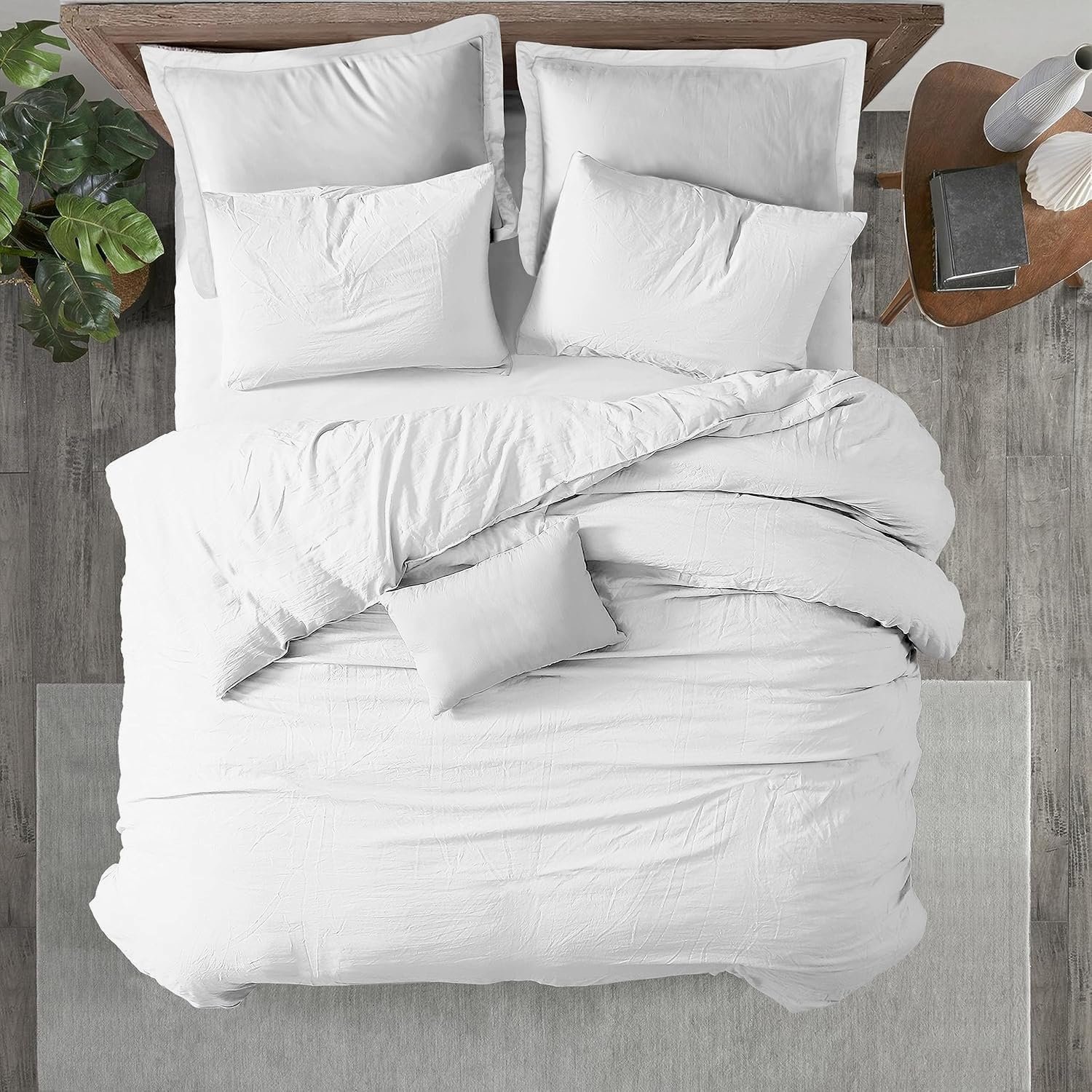Kotton Culture 1 Pc Duvet Cover Queen Size/Full Size-100% Egyptian Cotton Sateen 600 Thread Count Ultra Soft Premium Durable Comforter Cover Zipper Closure & Corner Ties- (White, 90″ X 90″)