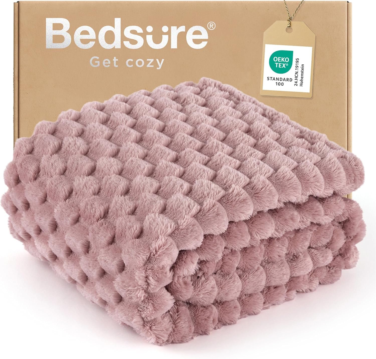 Bedsure Pink Throw Blanket for Couch – 350GSM Soft Cozy Throw Blankets for Bed Home Room Decor, GentleSoft Cute Fleece Birthday Gifts for Women Girls, 50×60 Inches