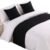 Mengersi Solid Bed Runner Scarf Protector Slipcover Bed Decorative Scarf for Bedroom Hotel Wedding Room (Full/Queen, Black)