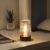 Mini Soft Warm LED Night Light, Battery Operated Portable Glass Lamp with Timer, Art Deco Style, Crystal Color, for Adults