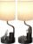 Bedside Table Lamps for Bedroom Set of 2 – Nightstand Light with AC Outlet and USB A & C for Charging, 3 Color Temperatures, Study Desk Lamp with Pen Holder & Phone Stand for Living Room/Dorm/Office