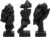 aboxoo 3 Pcs Thinker Statue, Silence is Gold Abstract Art Figurine, No Hear No See No Speak Modern Resin Sculptures Decor for Living Room, Home, Office Study (Black)