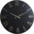 Oversized Modern Wall Clock – 30 inch, Contemporary Simple, Matte Black, Distressed Gold Roman Numerals, Metal Face, Battery Operated, Minimalist Decorative Wall Clock for Living Room, Kitchen
