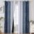 Estelar Textiler Navy Blue and Greyish White Blackout Curtains for Bedroom 84 Inches Long, Full Room Darkening Grommet Curtains for Living Room,Thermal Insulated Ombre Drapes,52Wx84L,2 Panels