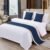 Ctslbreploo Navy Blue Bed Runner King Stripe Seersucker Pattern Bed Scarf for King Bed Navy Blue Textured Quilted Bed Runner Decorative for Hotel Bedroom (95 x 20 Inches, 1 Piece)