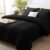 CozyLux Queen Size Comforter Sets – 7 Piece Bed in a Bag Black Comforter Set with Sheets Queen Bed Set All Seasons, Soft Bedding Set with Down Alternative Comforter, Sheets, Pillowcases & Shams