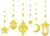 Gold Eid Banner Garland Ramadan Eid Decorations for Home Ramadan Hanging Banner Sign Supplies Umrah Mubarak Decorations