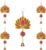 Decorative Hanging Lotus Bell Toran – Traditional Wall Door Hanging with Beads and Bell – Pack of 5 – Ideal for Festival, Pooja Room, Home Decor & Gifting (Pink)