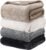 Newwiee 4 Pcs Flanne Fleece Throw Blanket for Bed Couch Large 3D Waffle Textured Soft Blanket Winter Warm Lightweight No Shedding No Pilling Decorative Throw, 50×60 Inch(Neutral Color)