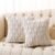 Volcanics Pack of 2 Christmas Faux Wool Throw Pillow Covers 20×20 Inches Decorative Farmhouse Velvet Couch Pillow Case Soft Plush Square Boho Cushion Pillowcase, Beige