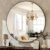 HARRITPURE Round Mirror 30 Black Wall Mounted Circle Mirrors Vanity Mirror with Brushed Aluminum Alloy Frame Modern Decoration for Bathroom, Living Room, Vanity, Bedroom, Entryway