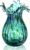 Green Glass Bubble Vase for Flowers, 8.5″ Blown Glass Vase for Home Decor, Modern Art Flower Vases Decorative | Table Centerpiece, Olive Plant, Wedding, Living Room, Bookshelf, Office, Entryway