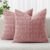MIULEE Pack of 2 Corduroy Decorative Throw Pillow Covers 18×18 Inch Soft Boho Striped Pillow Covers Modern Farmhouse Home Decor for Sofa Living Room Couch Bed Blush Pink Spring Valentine Decor
