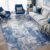 RELEANY Washable Area Rugs 5’x7′ Non-Slip Modern Abstract Soft for Living Room Entryway Bedroom Nursery, Print Pattern, Blue Grey Navy Gray