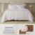 Double Stitch Cotton Tencel Duvet Cover – Queen Size Comforter Cover, Luxury & Soft Eucalyptus Lyocell Bedding Set for Hot Sleepers, Cooling & Breathable, Button Closure, Bright White, 90″x90″
