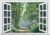 FLFK Fake Window Wall Mural – Road in The Forest Faux Window Wall Sticker for Wall Decor, Peel and Stick Wall Decals,48″x32″,Set of 2 Sheets