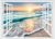 FLFK Fake Window Wall Sticker – Sunset Beach Faux Window Wall Mural for Wall Decor, Stick and Peel Wall Decals,48″x32″,Set of 2 Sheets